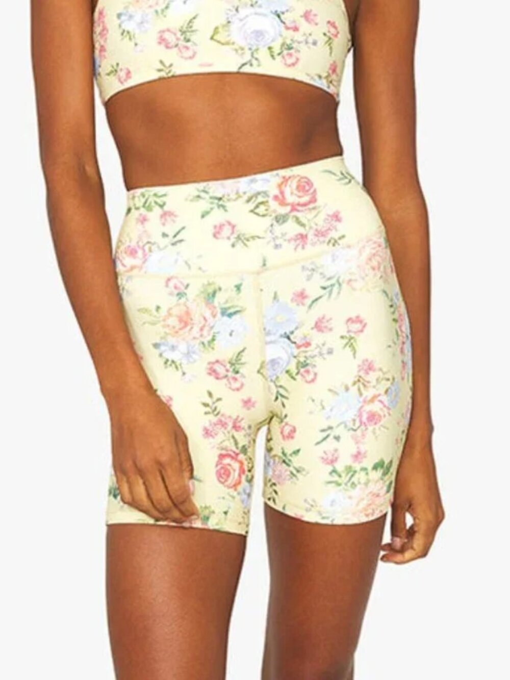 WeWoreWhat Yellow Floral Biker Shorts - Size XS